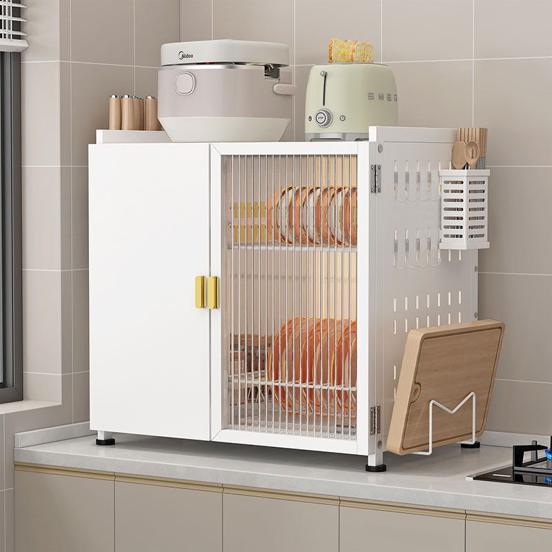 Kitchen storage rack, dish, dustproof drain storage rack, bowl rack, household multi-layer tableware, seasoning rack, tabletop kitchen cabinet