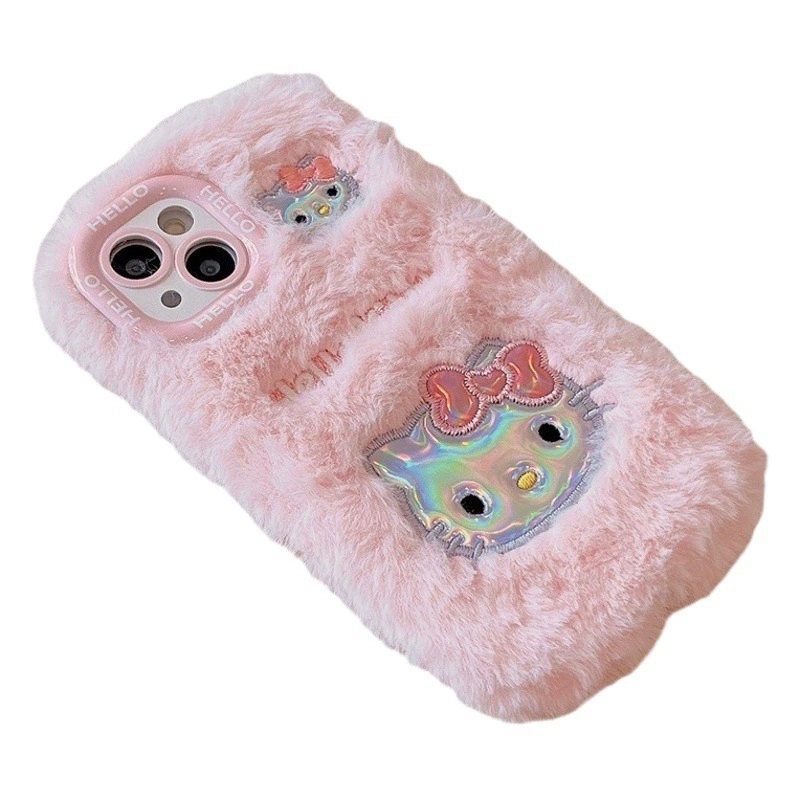 Мягкий чехол для телефона с вышивкой милого мультяшного кота KT, подходит для iPhone 15, Apple 12, 13, 14, 17 Pro Max