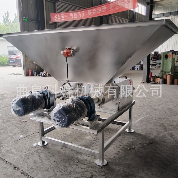 双连头猪粪干湿分离机 加大进料口铲车上料脱水机 粪污处理设备