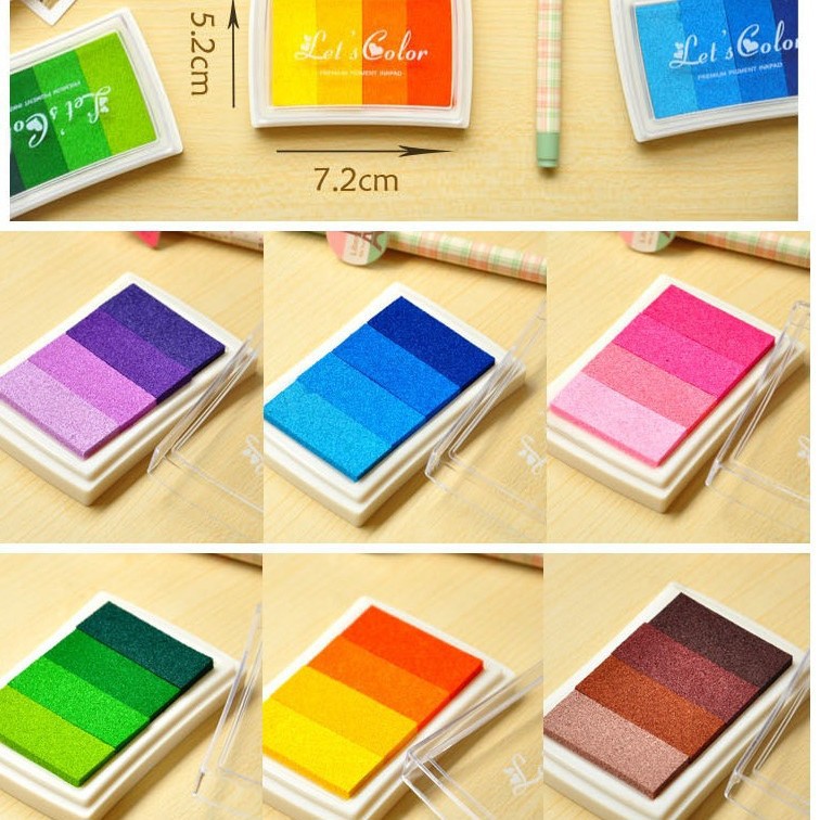 Papelería al por mayor de color lindo inkpad grande 4 gradiente de color Inkpad