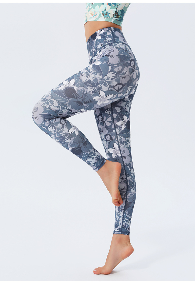 New Pants For Women High Waist Slim Fit Hip Lift Stretchy Fitness Leggings Cross-Border Colorful Printed Yoga Trousers_desvips.com