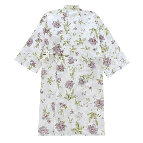 Cotton Bathrobe Sleep Dress Ladies Summer Autumn Long Sleeve Cotton Sleep Dress Lovely Sweat Pure Cotton Sleepwear 