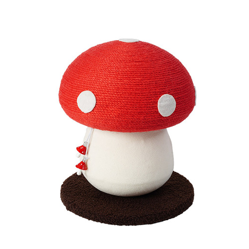 Red umbrella mushroom cat climbing frame sisal claw scratching board vertical cat scratching post cat toy cat scratching ball