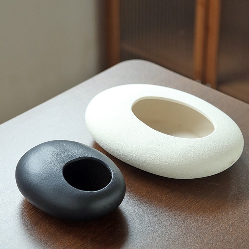 Ceramic Minimalist Flower Pot for Hydroponic Plants Like Pennywort, Creative Non-Porous Container for Green Plants