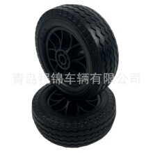 聚氨酯免充气防生锈沙滩车轮胎6寸实心静音工具车轮内孔12.7mm