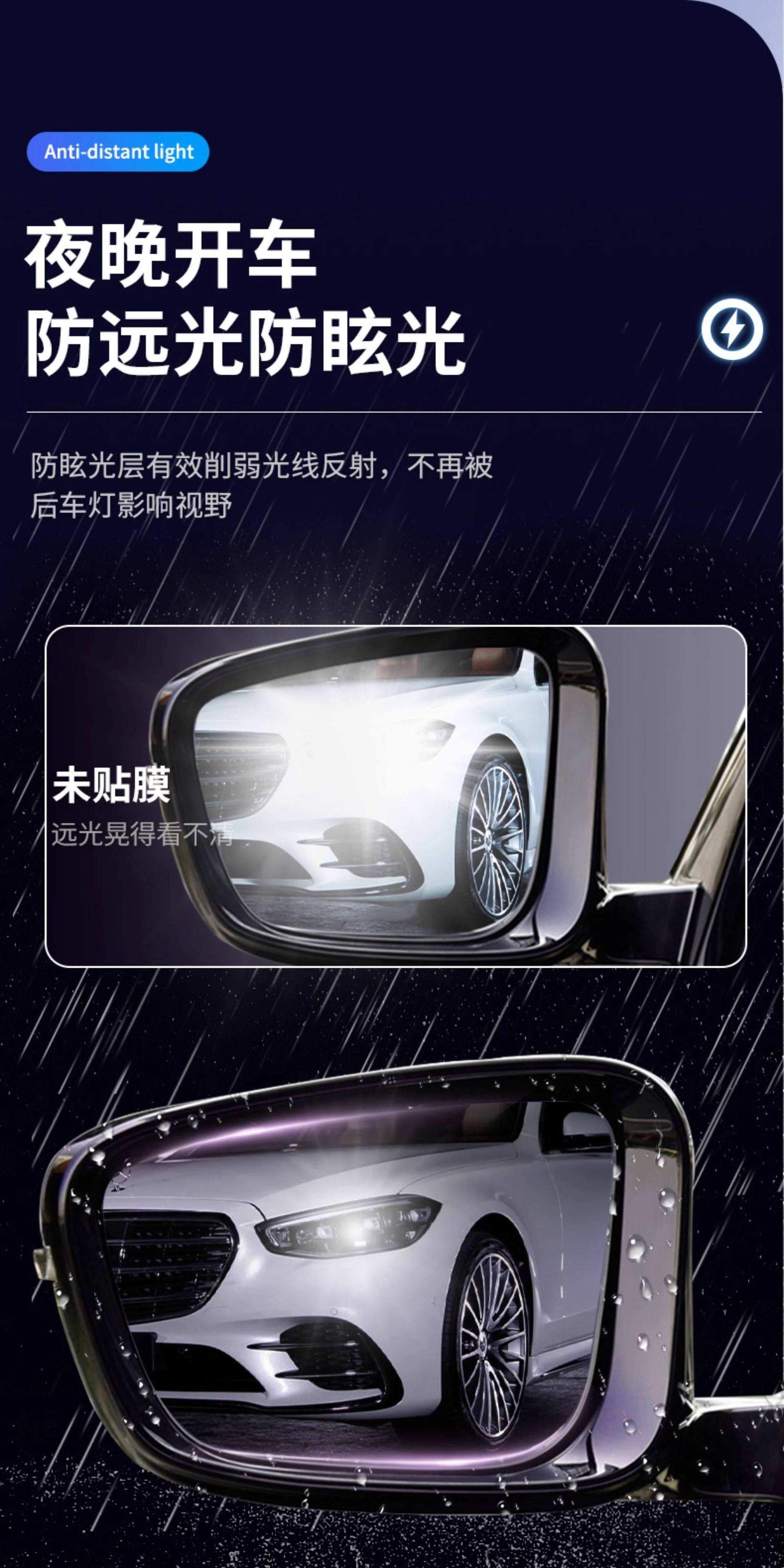 Car Rearview Mirror Rain-Proof Film, Reversing Mirror, Car Window Waterproof Film, Rain-Proof Gadget for Car Mirrors in Rainy Days