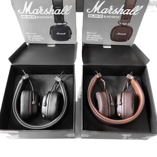 Marshall Major III Bluetooth wireless headset black Brown