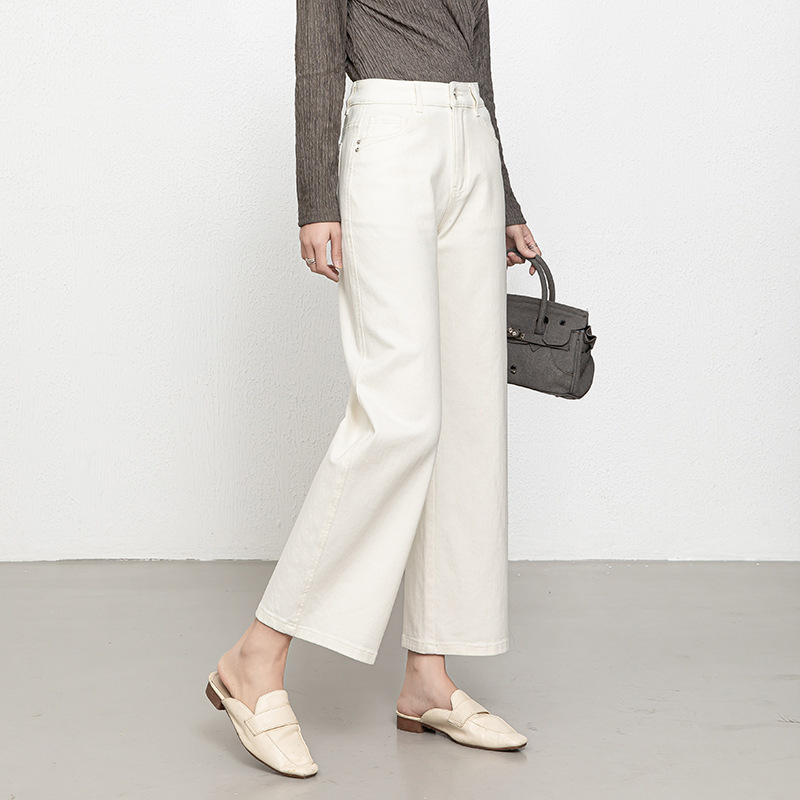 Miaoyu Petite White Casual Loose Straight-Leg Jeans for Women 2026 Autumn Versatile Cropped Pants Miaoyu Petite White Casual Loose Straight-Leg Jeans for Women 2026 Autumn Versatile Cropped Pants