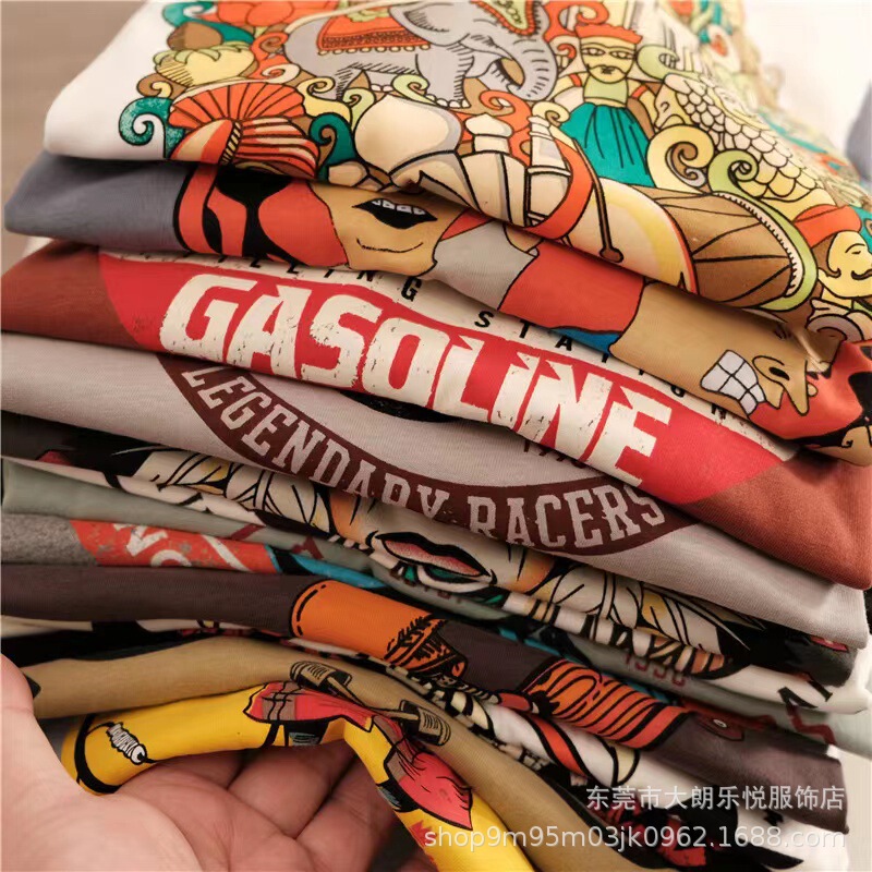 1 Yuan Clothing Short-sleeved Men's Summer New Men's Crewneck Printed T-shirt Cotton Wear-resistant Straight-tube Popular Short-sleeved Men 1 Yuan Clothing Short-sleeved Men's Summer New Men's Crewneck Printed T-shirt Cotton Wear-resistant Straight-tube Popular Short-sleeved Men