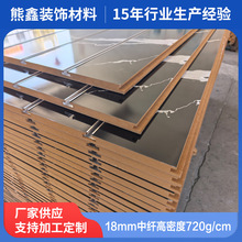 跨境专供18mm中纤高密度720g/cm 单面黑石纹配7支铝条万用槽板