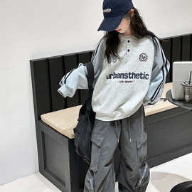 女童卫衣春秋2026新款洋气童装小女孩秋季polo领衣服儿童上衣秋装