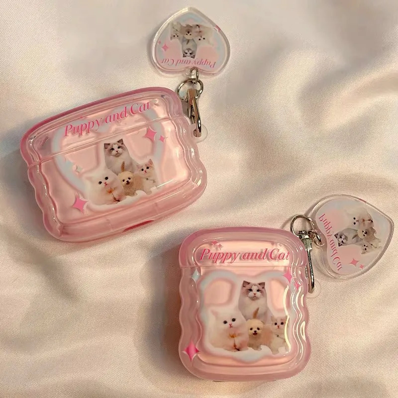 Love Couple Cat Airpods 4 Case Apple Wireless Bluetooth Headset Case Pro3 Headset Case