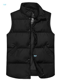 Women's Puffer Vests Thicken Winter Warm Black White Red Cross-Border