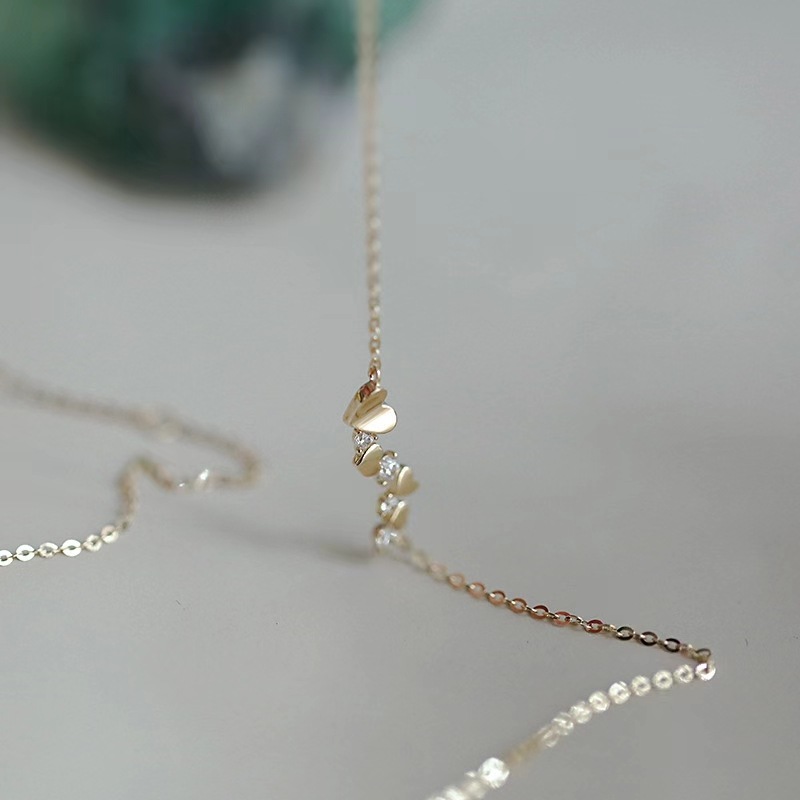1 Piece Quantity 925 Sterling Silver Artificial Diamond Plating Inlay Heart Shape Necklace