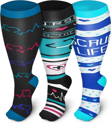Plus size plus fat compression socks Amazon US vein second level elastic socks fat calf socks obesity socks