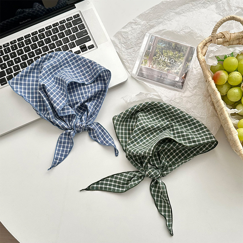 Bufanda triangular babero mujer primavera y otoño nuevo estilo todo-fósforo decoración de moda bufanda pequeña bufanda bufanda a cuadros diadema cinturón