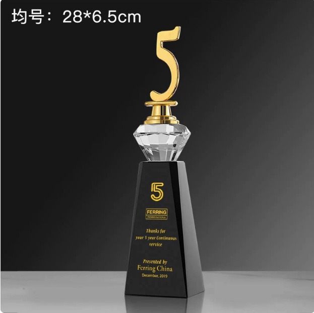 Trofeo de cristal personalizado con inscripción creativa Copa de premios de aniversario concurso de música regalo conmemorativo