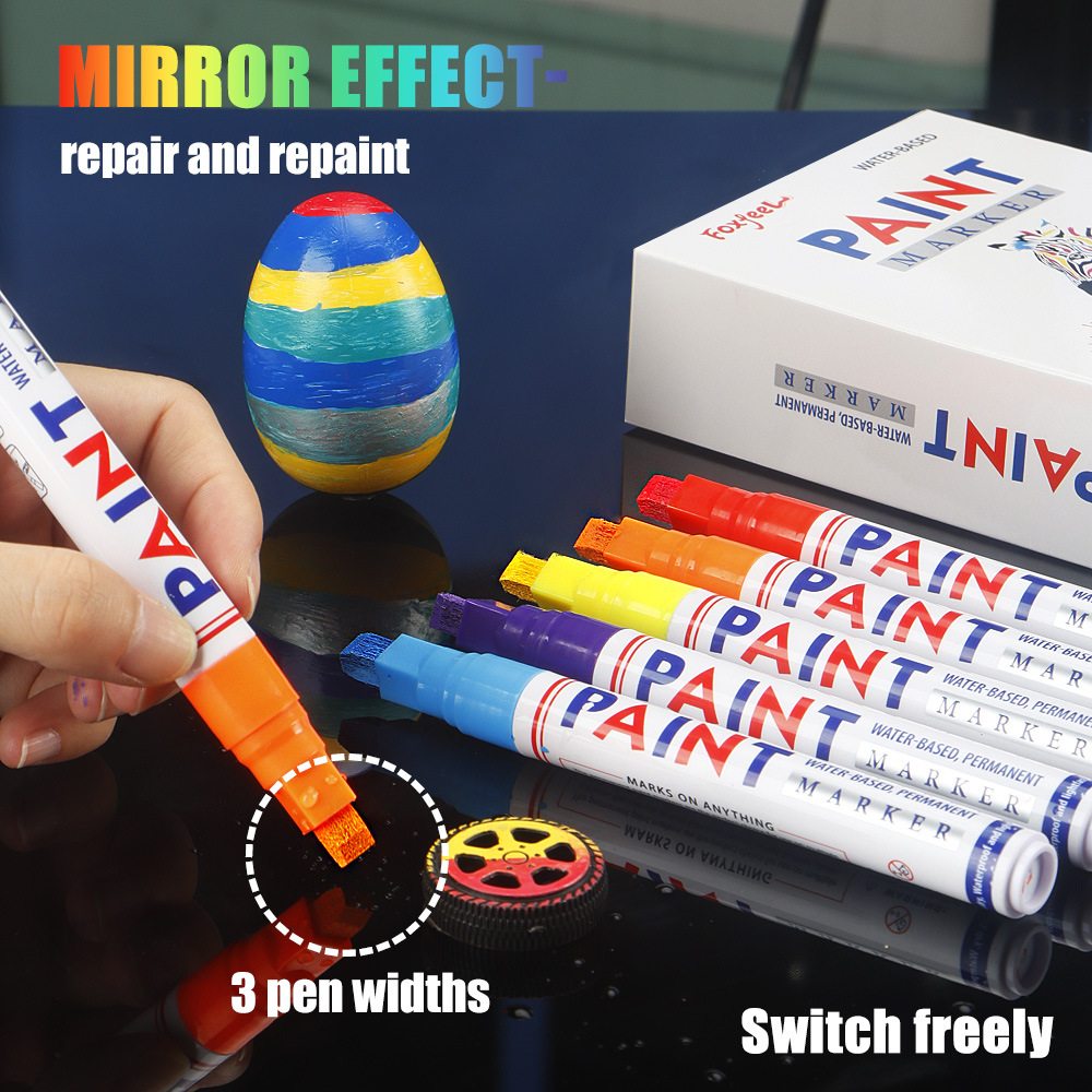 Nuevo bolígrafo de pintura de gran capacidad de 6 mm bolígrafo de pintura de reparación de pintura de automóviles no se desvanece aceite no borrable