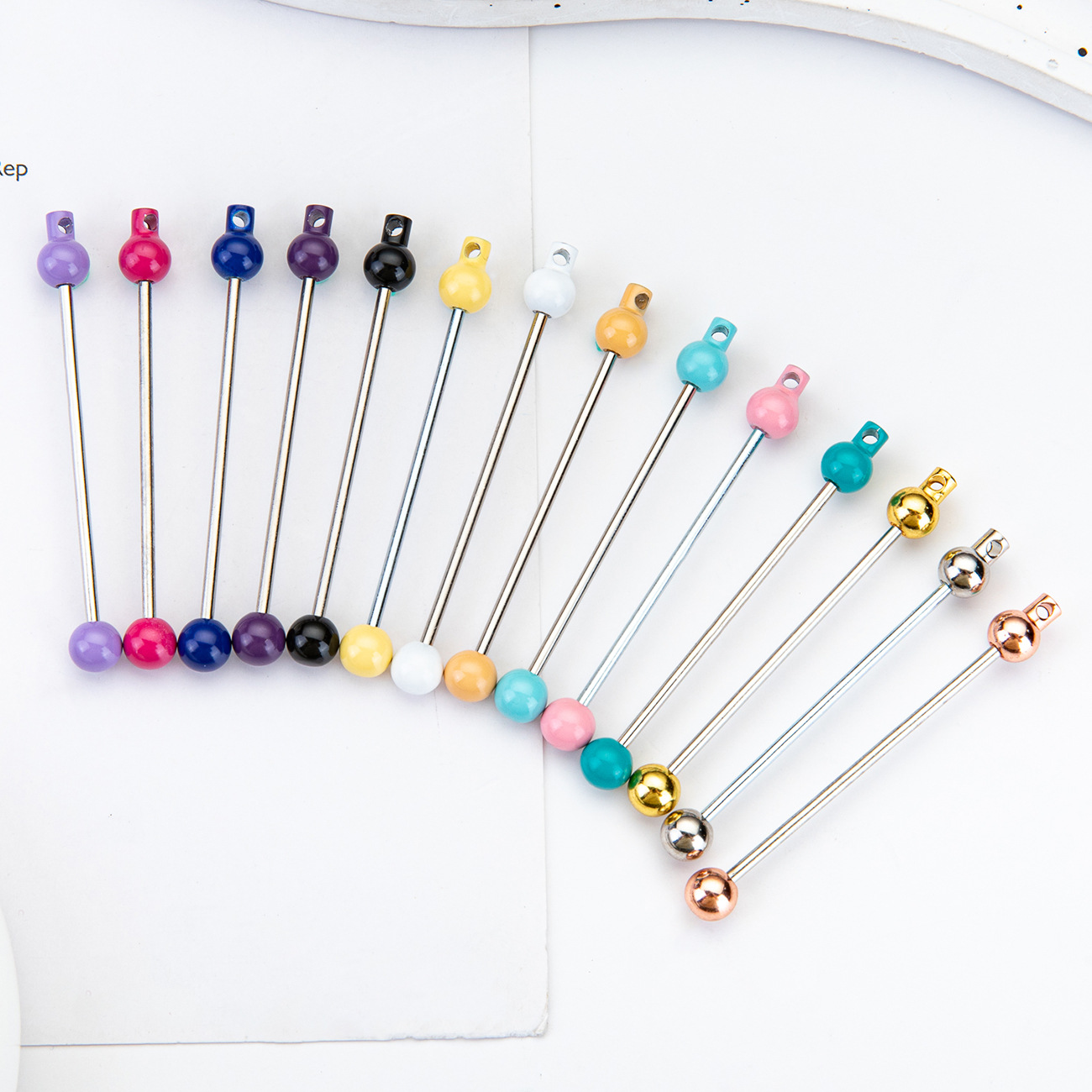 Creativo nuevo DiDi cuentas varilla color caramelo cuentas varilla llavero accesorios colgante metal cuentas varilla