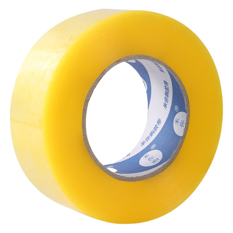 Gran cantidad de papel adhesivo ancho cinta transparente al por mayor gran rollo de cinta de sellado de caja completa cinta adhesiva amarilla cinta de embalaje expreso