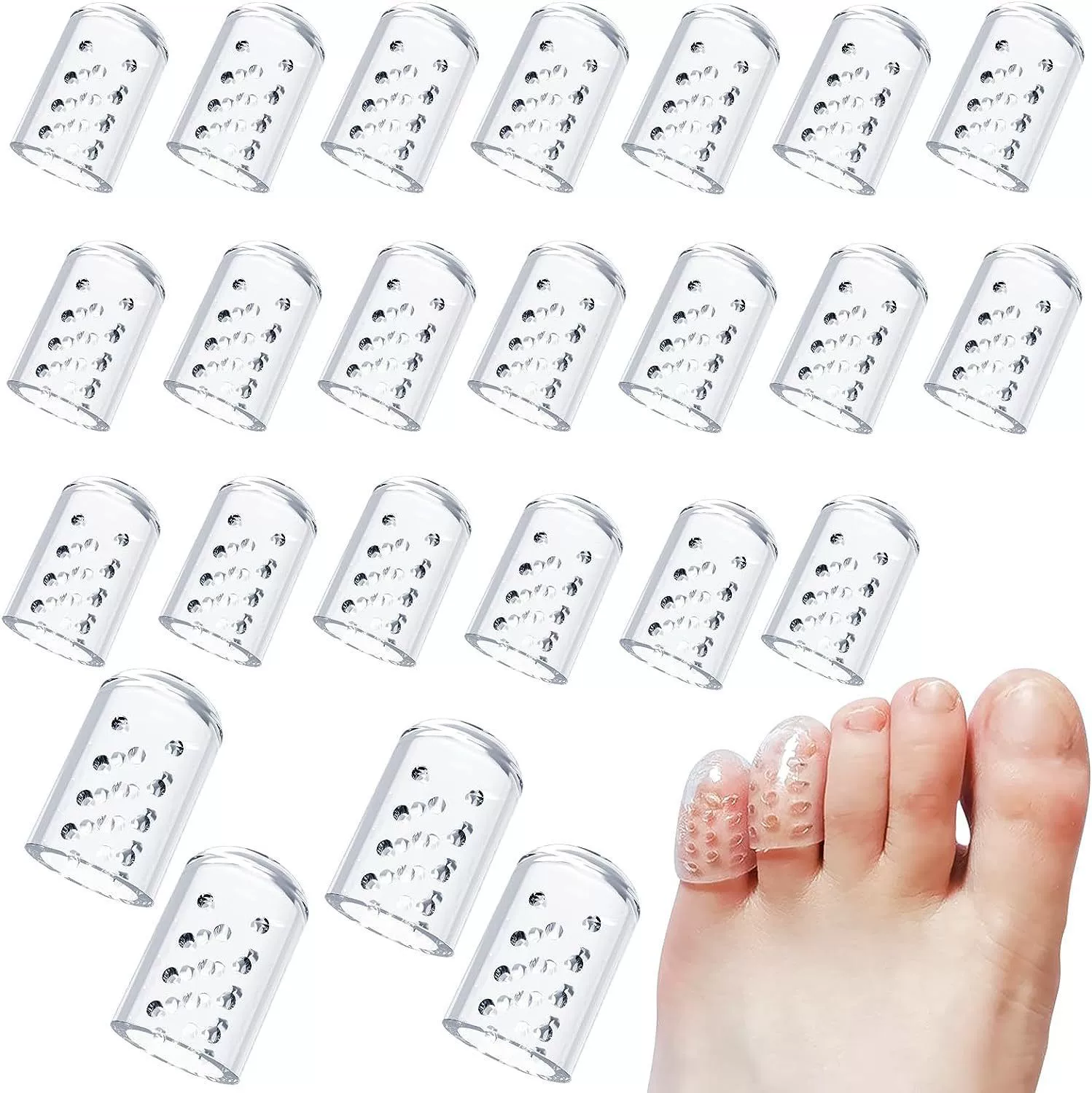 Защитный чехол для пальцев ног из дышащего силикона, предотвращающий натирание при ношении обуви на высоком каблуке, не вызывает раздражения кожи.