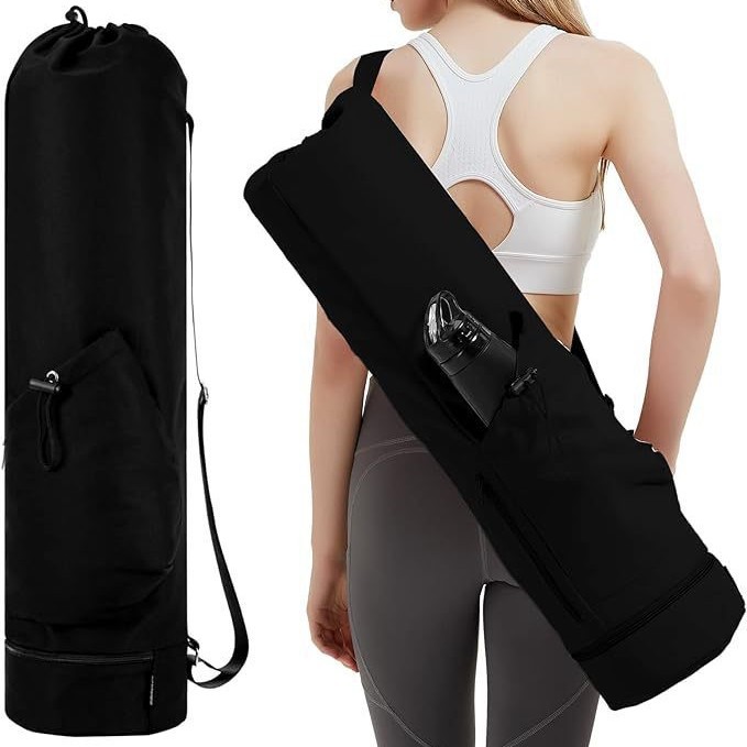 Bolsa de yoga de Amazon con bolsillo de botella de agua y bolsa húmeda en la parte inferior, estera de yoga deportiva, bolsa multifuncional