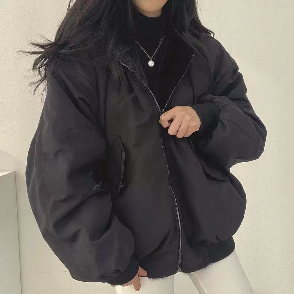 Пуховик женский, корейский стиль oversize — тёплый демисезонный