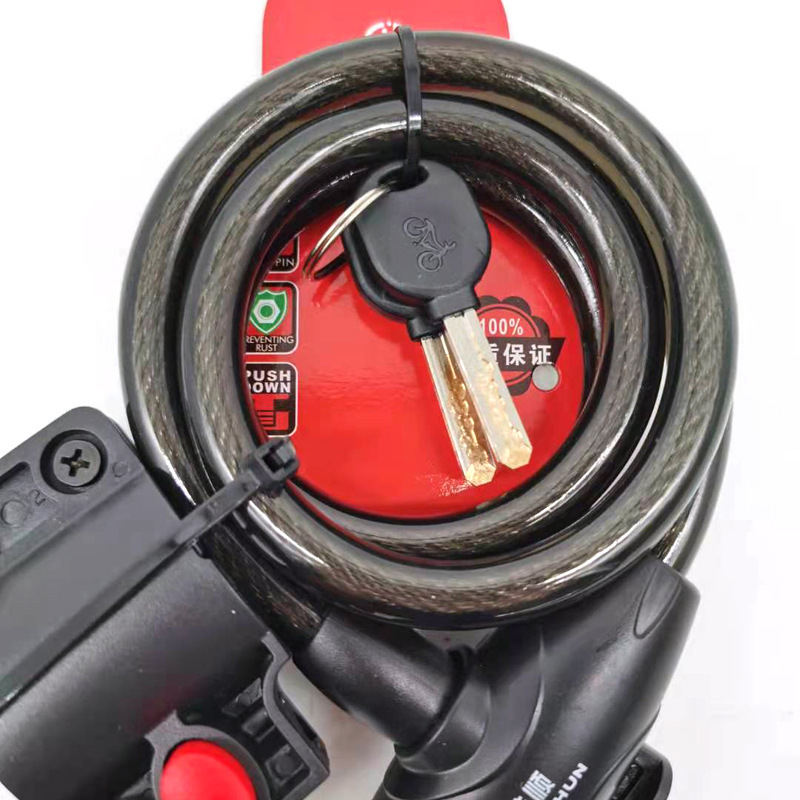 Cerradura de bicicleta Jizhou cerradura de alambre de acero cerradura de anillo de bicicleta de montaña con soporte llave de computadora cerradura de bicicleta de montaña Haoshuun cerradura de cable de acero