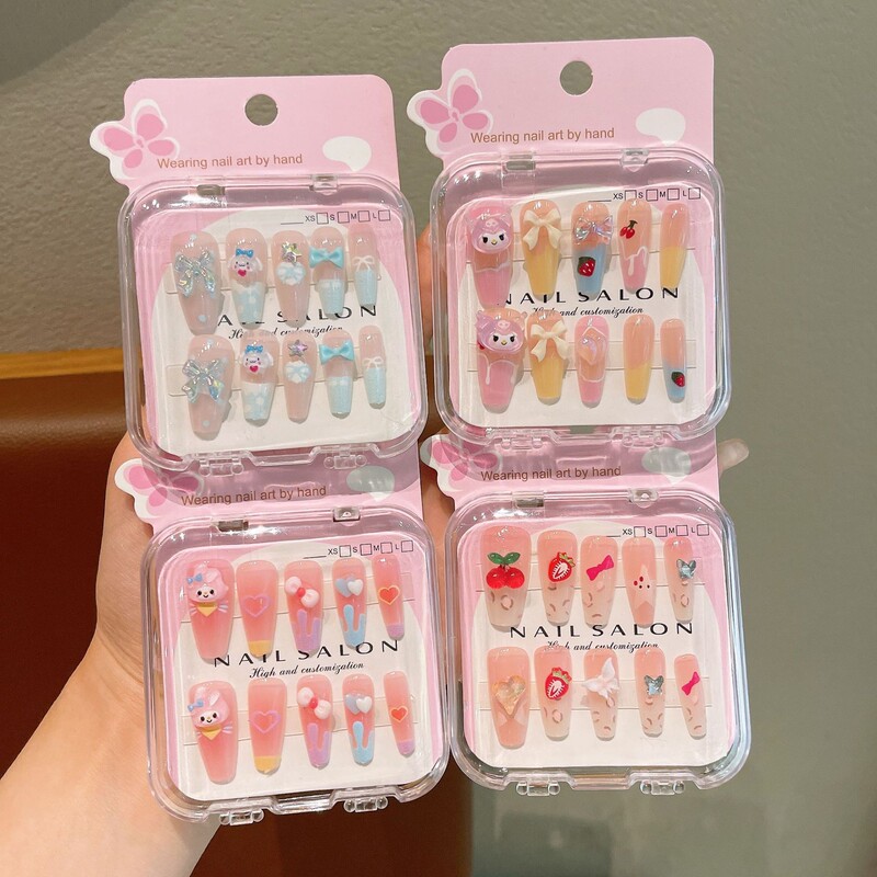 Cartoon Kidsren Wear Long Nails to Show Whitening Girls Nail Stickers 2025 New Primary School Students Nail Stickers Non-Toxic and Odorless Cartoon Kidsren Wear Long Nails to Show Whitening Girls Nail Stickers 2025 New Primary School Students Nail Stickers Non-Toxic and Odorless