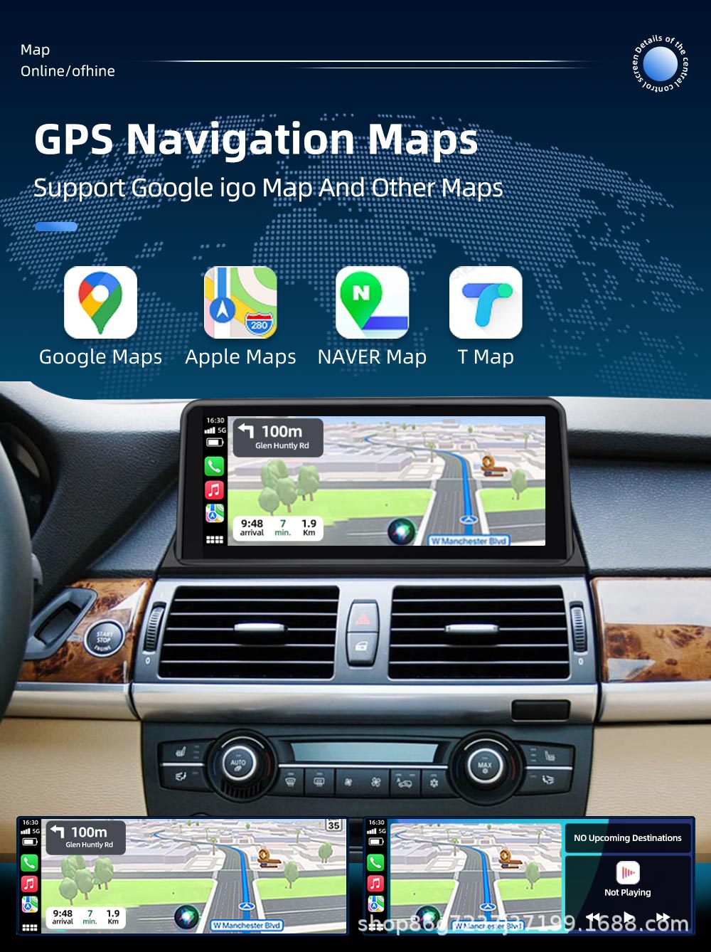 Suitable for Bmw X5 E70 10.25inch Central Control Car Navigation Player Bluetooth Reversing Image All-In-One Machine