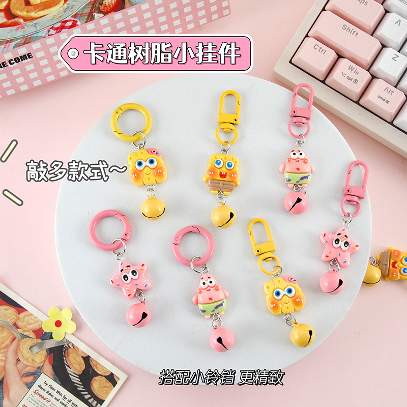 Llavero de Bob Esponja, el mejor amigo, colgante para llaves de bolso, regalo de graduación para estudiantes 2024, almacenamiento, mismo estilo, temporada de graduación