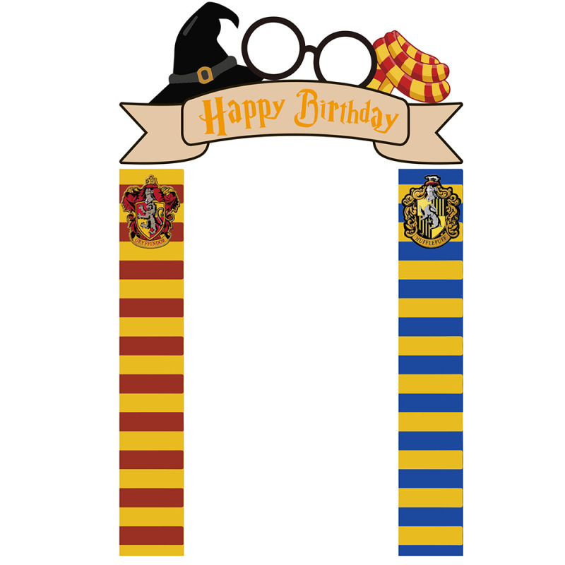 ハリー・ポッターのテーマHarry Potterパーティー装飾バナーのドアに背景布を掛けて写真を撮る道具が新しい|undefined