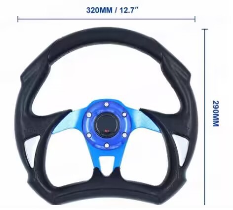 Car Modified Steering: Qìchē Steering wheel - stw050-blue-black-label