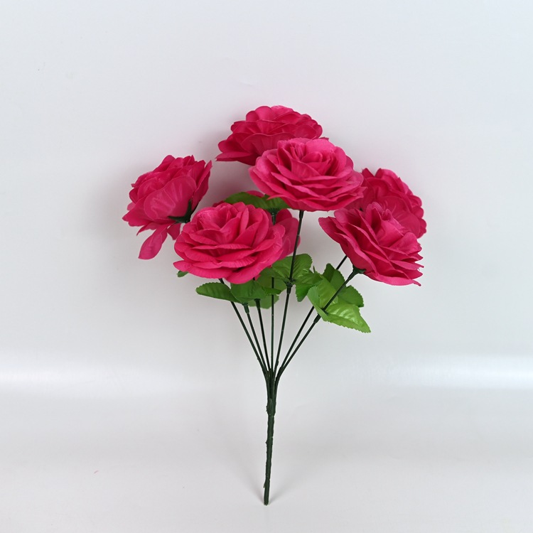 Procesamiento de fábrica de simulación personalizada de 7 flores falsas peonía decoración de flores sacrificio de flores de seda de peonía al por mayor
