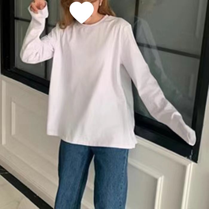 2-300斤特大码纽扣设计连帽长袖t恤女春秋季新款韩版宽松显瘦上衣|undefined