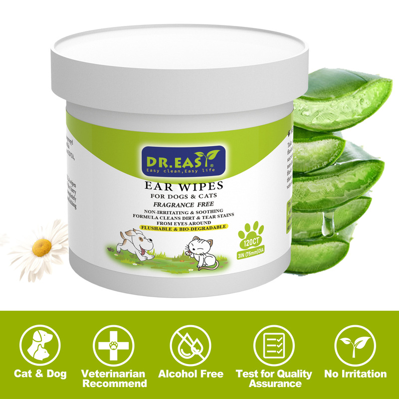 Customized Round Canister Pet Cleaning Wipes for the Eyes and Ears, Suitable for Cats and Dogs