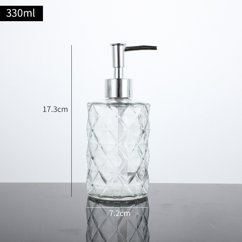 Botella de desinfectante de manos de presión botella de champú de baño doméstico botella de agua de gel de baño botella de cristal embalaje de loción vacía botella duradera