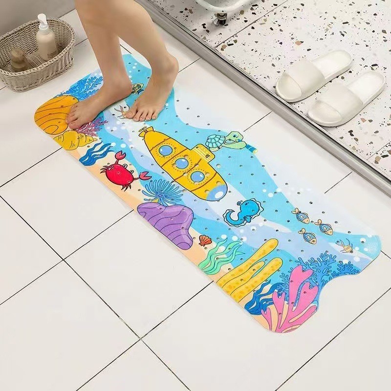 Alfombrilla antideslizante para baño con diseño de océano de dibujos animados para niños de Amazon, alfombrilla antideslizante para piscina, baño, alfombrilla antideslizante