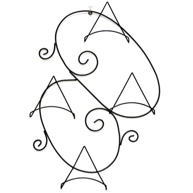 Creative European-style Sitting Plate Three-piece Set Home Decorative Wall Decorative Pendant Hanging Plate Iron Iron Frame American-style Chinese-style Swing Plate