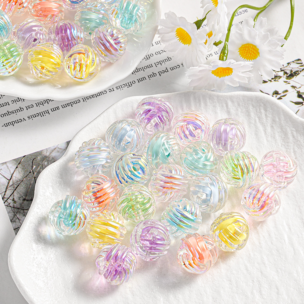 AB color acrílico transparente cuentas de caramelo cuentas de bricolaje cadena de teléfono móvil accesorios de joyería hilo corazón de azúcar cuentas al por mayor
