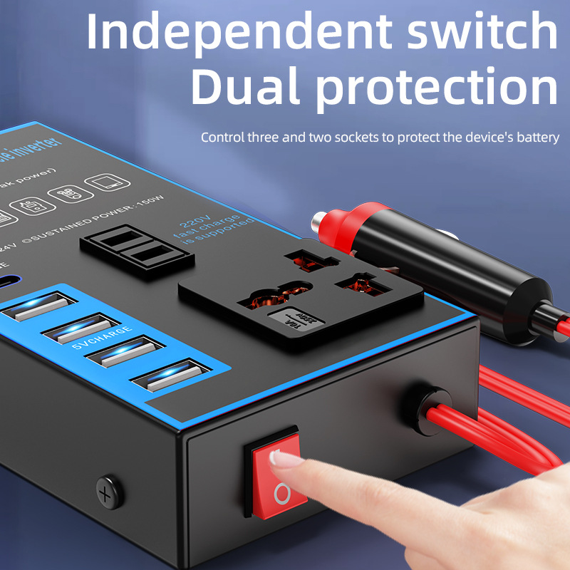 12V 24V a 220V inversor multifuncional para automóviles y camiones convertidor de alta potencia cargador universal image 4