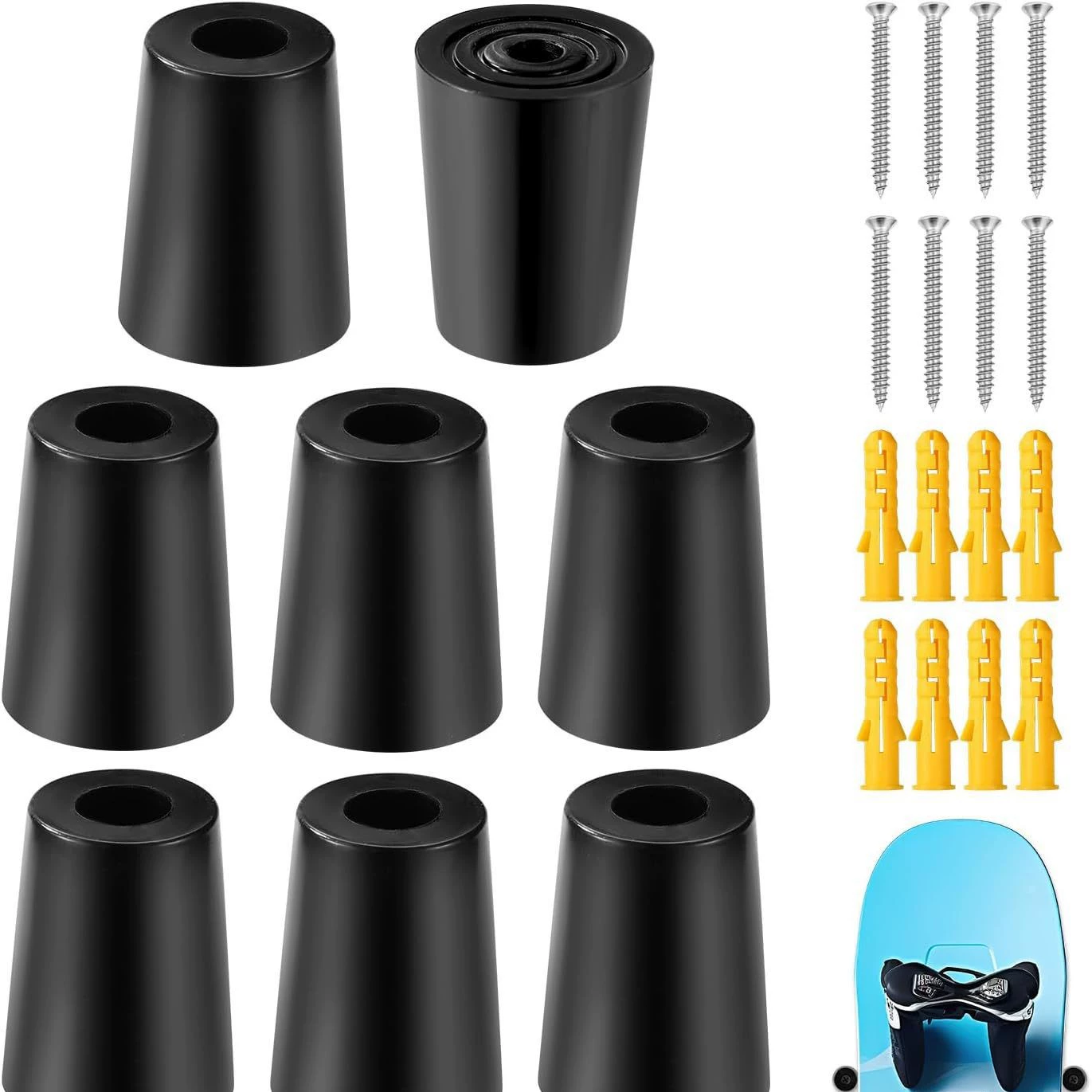 8 шт. вертикальные лыжи вешалка настенный кронштейн вертикальный настенный кронштейн держатель для лыж с винтом расширения якорь вертикальный