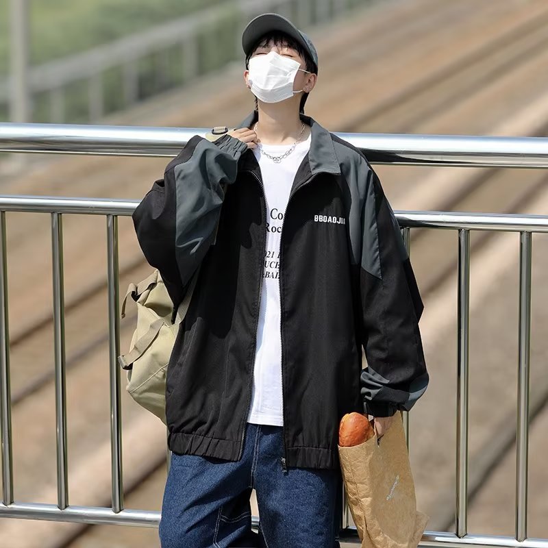 Veste de baseball décontractée à col tendance pour homme, édition coréenne, pour étudiant, automne_voghion.com