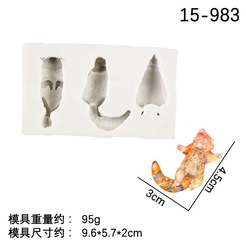 Serie animal perro bulldog gato fondant cake silicona molde DIY joyería hecha a mano llavero Decoración