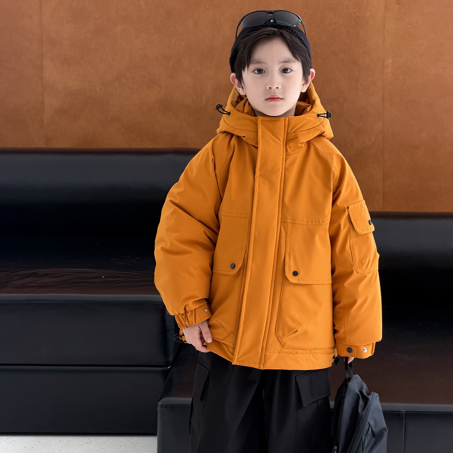 Chaqueta de invierno para niños 2025 nuevo engrosado chaqueta impermeable con capuzas para niños ropa de invierno de color blanco image 8