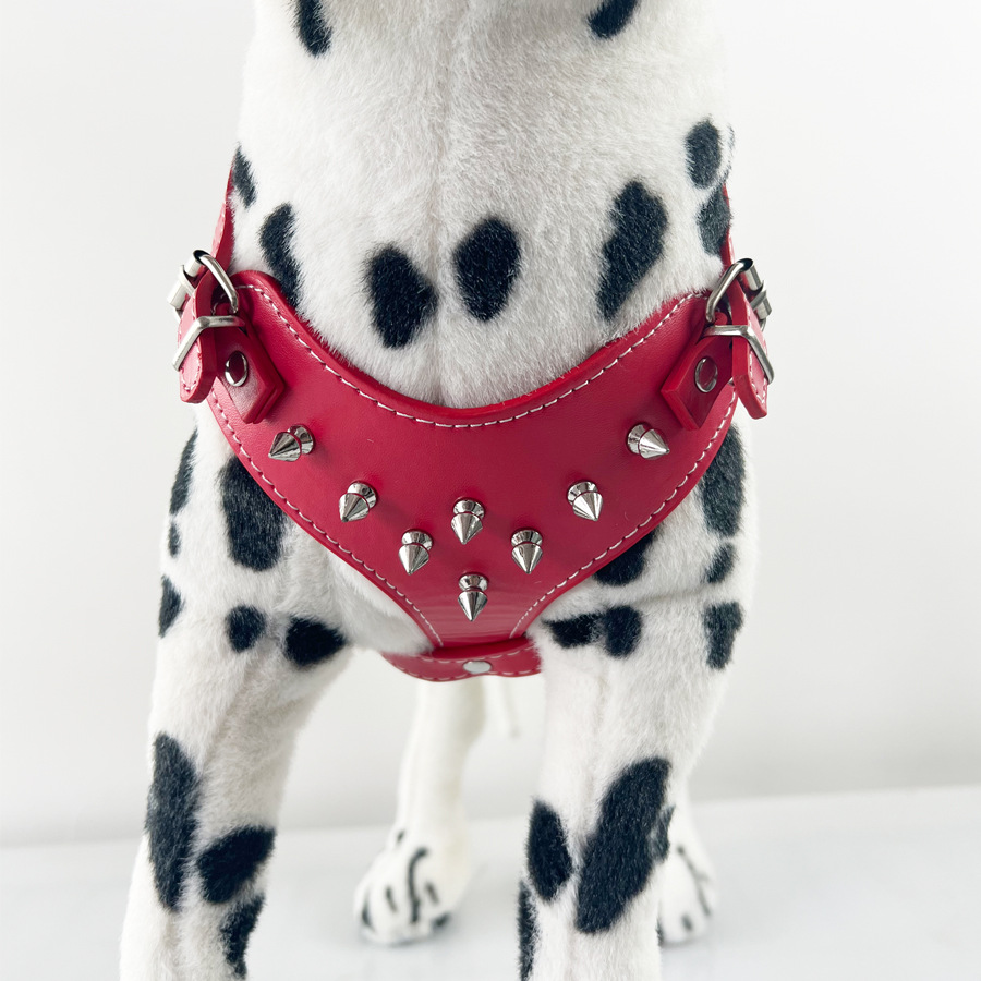 Adjustable Dog Camisole Stylish Studded Leather Leash - All Colors