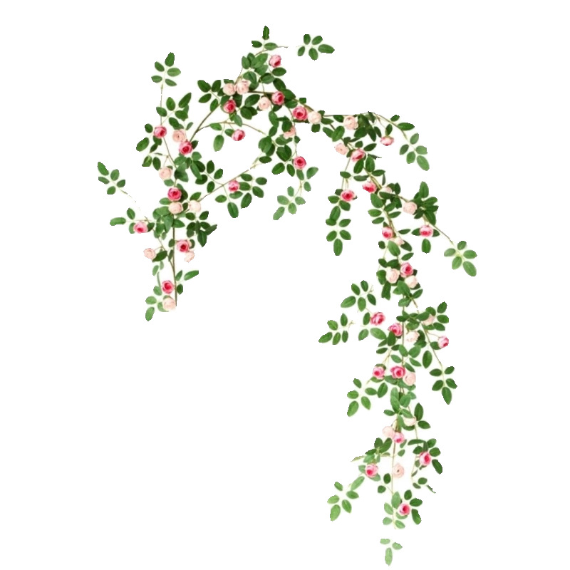 Simulación de vid de rosa rosa rosa vid de plástico techo colgante de aire acondicionado tubería de agua de sombra decoración de balcón