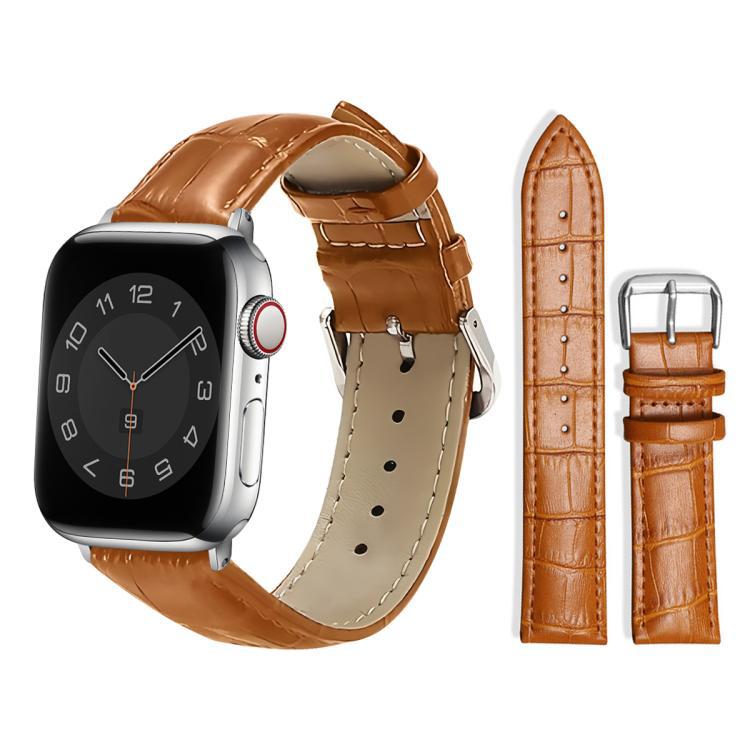Para Apple Watch 38 - 49mm multi-tamaño correa de reloj de bambú botón retro correa de cuero
