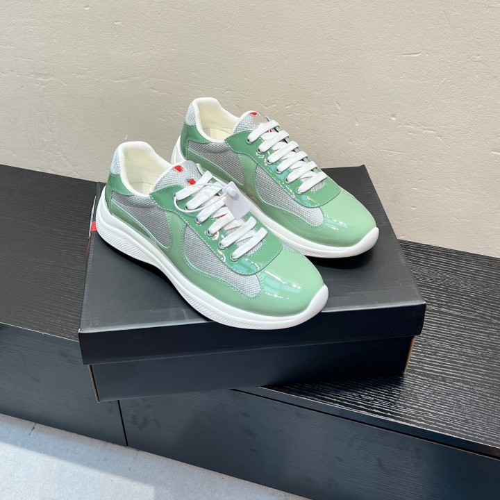 In-Stock Americas Cup; P-Brand Versatile Round-Toe Running Shoes, Export Shoes, Genuine Leather Flat-Soled High-Quality Patent Leather Shoes
