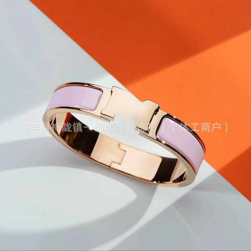 Aijia クロスボーダー精密高品質 H 文字クラシックブレスレットカラーエナメルブレスレットファッションホットスタイル工場直販|undefined